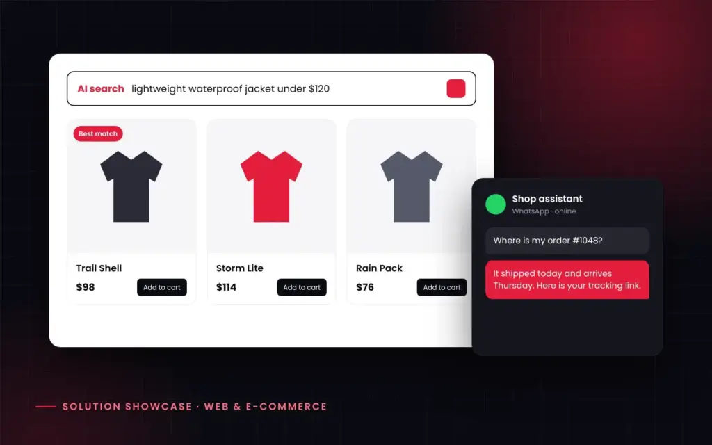 AI-Powered WooCommerce Store solution showcase by Logic Leap
