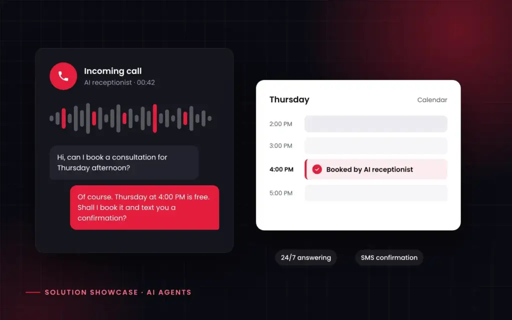 AI Voice Receptionist solution showcase by Logic Leap