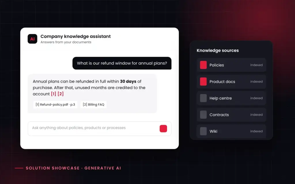 RAG Knowledge Assistant solution showcase by Logic Leap